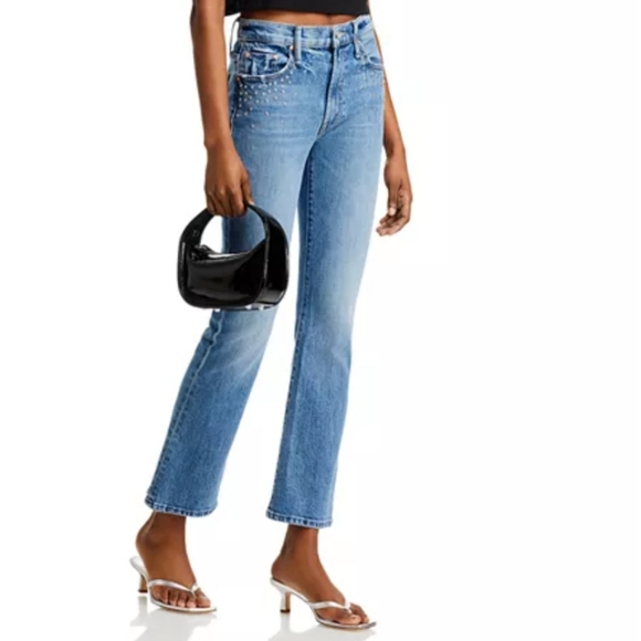 Mother Superior Studded The Insider Flood Jeans in Metal Magic - Picture 2 of 14